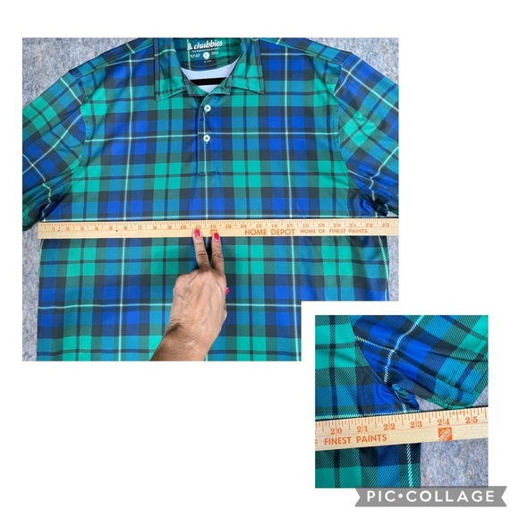 Chubbies Saint Andrew Plaid Tartan Country Club Preppy Golf Polo Shirt Sz L - Picture 15 of 16